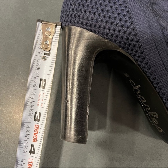 Charles by Charles David sz 5 David navy cable knit tall pull on sock boots - Picture 15 of 15